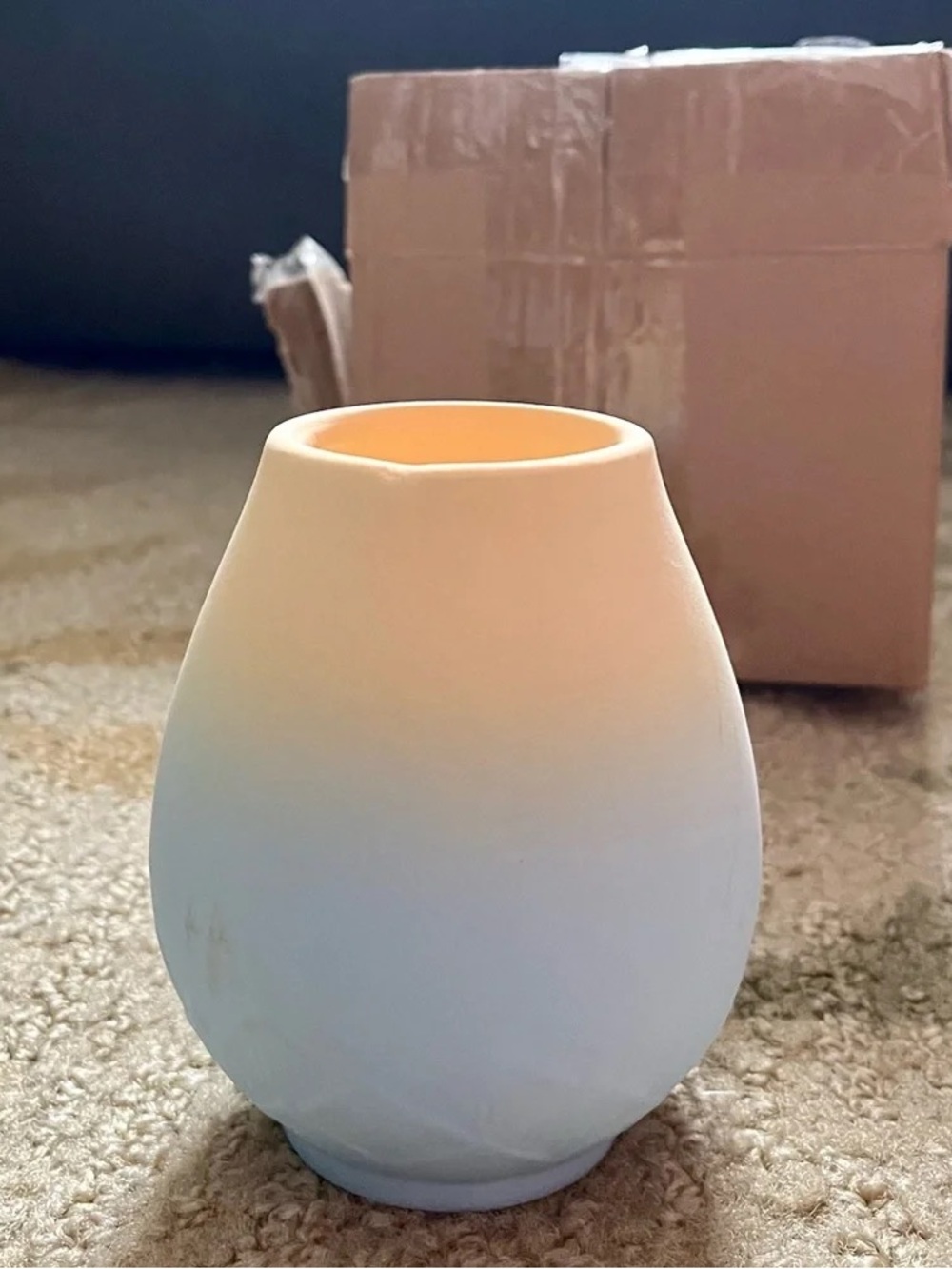 Ceramic Ombre Table Vase in Peach and Light Blue